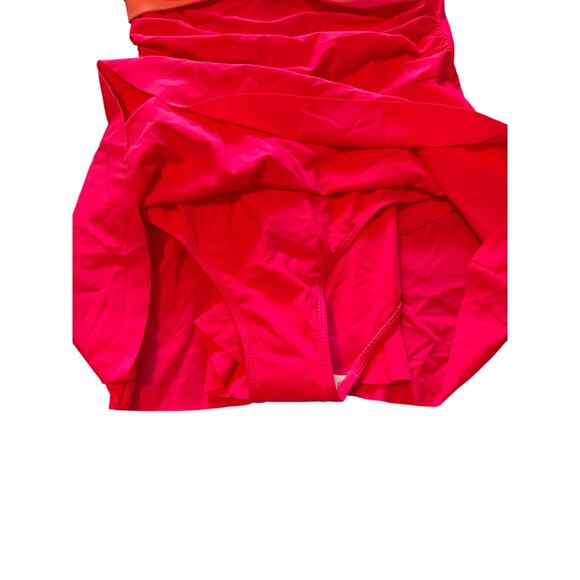 NWT Holipick Bright Pink Swimdress One Piece Swimsuit Built In Bottoms Size Sm - Picture 3 of 5